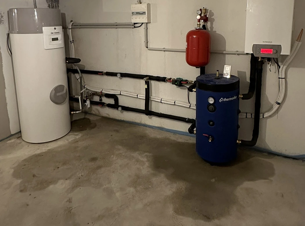 installation d'une pompe à chaleur par les équipes de GVN