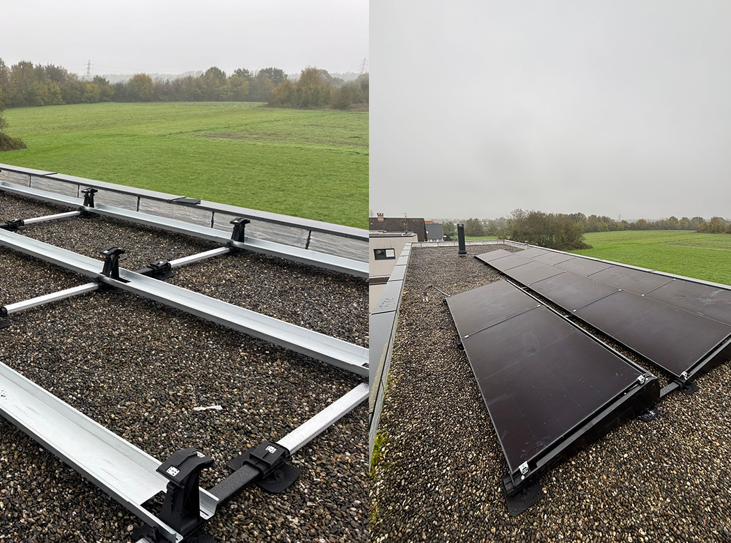 Installation de panneaux solaires par les équipes de GVN